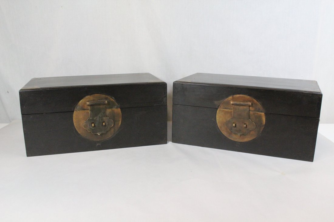 Pair zitan wood document boxes (1 of 10)