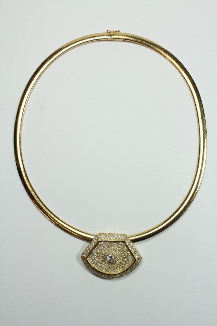 14K Y/G diamond pendant w/ serpentine necklace (1 of 9)