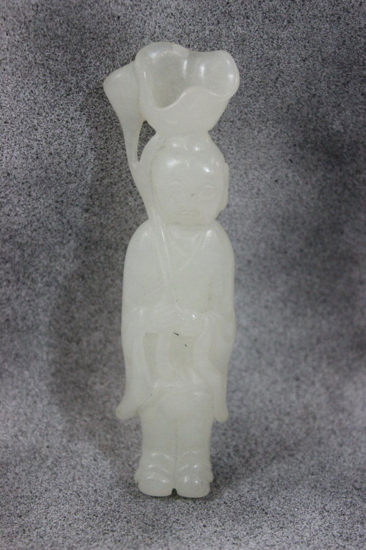 A fine Chinese white jade carved figure (1 of 9)