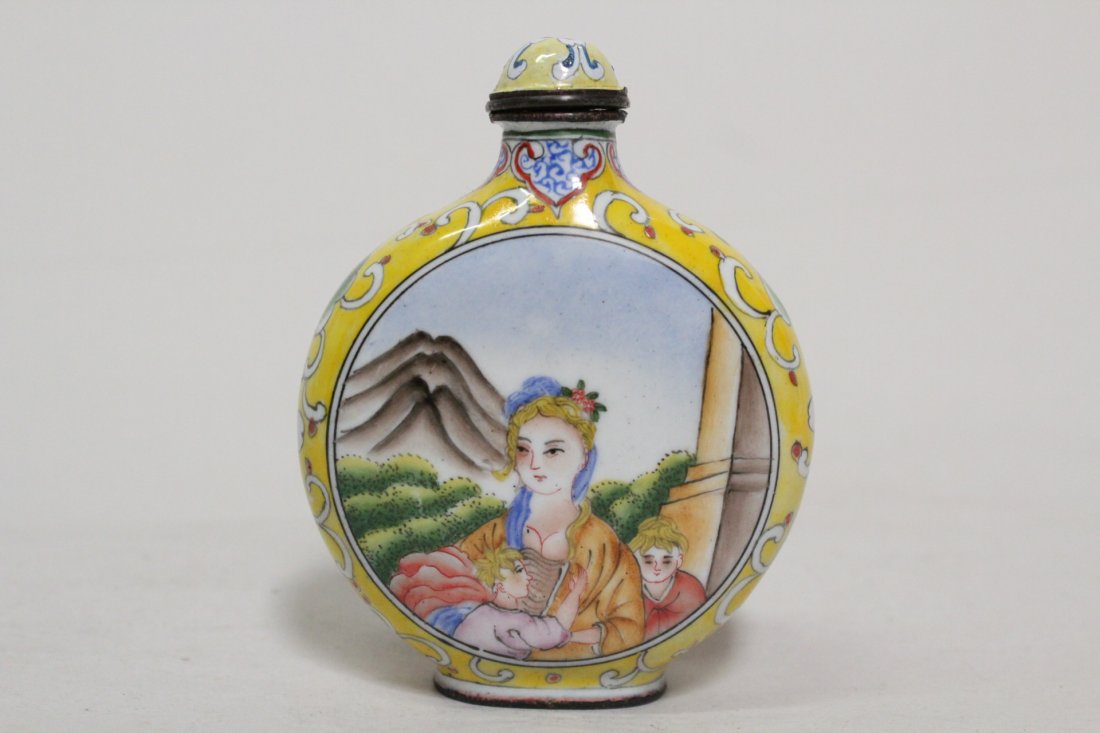 Chinese enamel on copper snuff bottle (1 of 10)