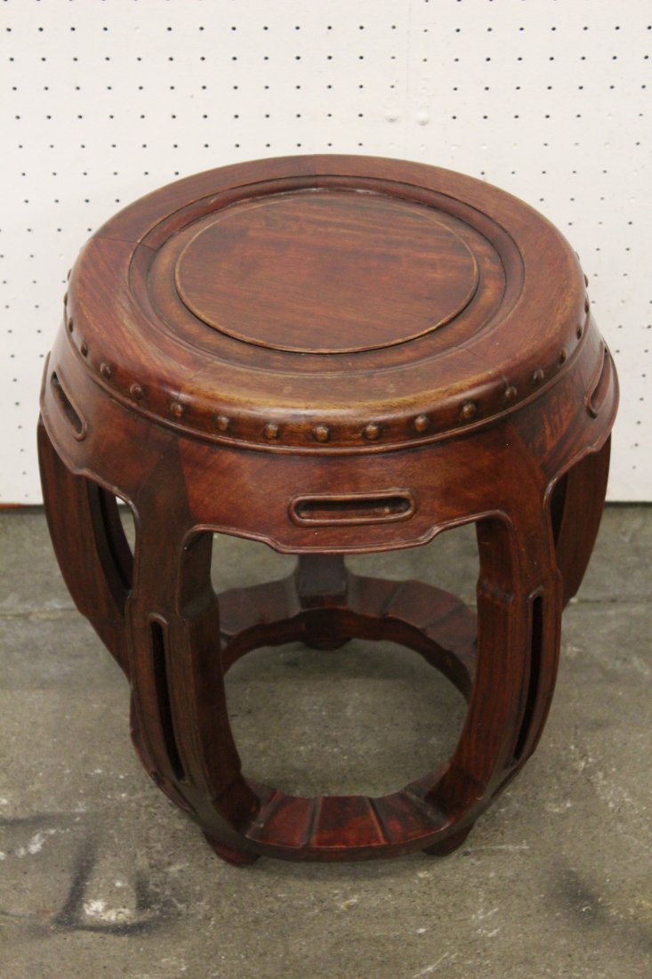 Chinese rosewood drum table: Chinese rosewood drum table, 18"Hx16.25"dia