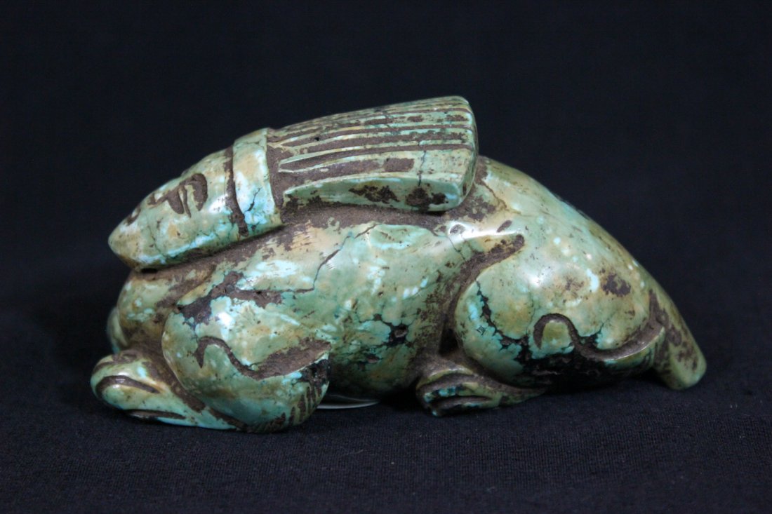Turquoise carving depicting Egyptian motif (1 of 9)