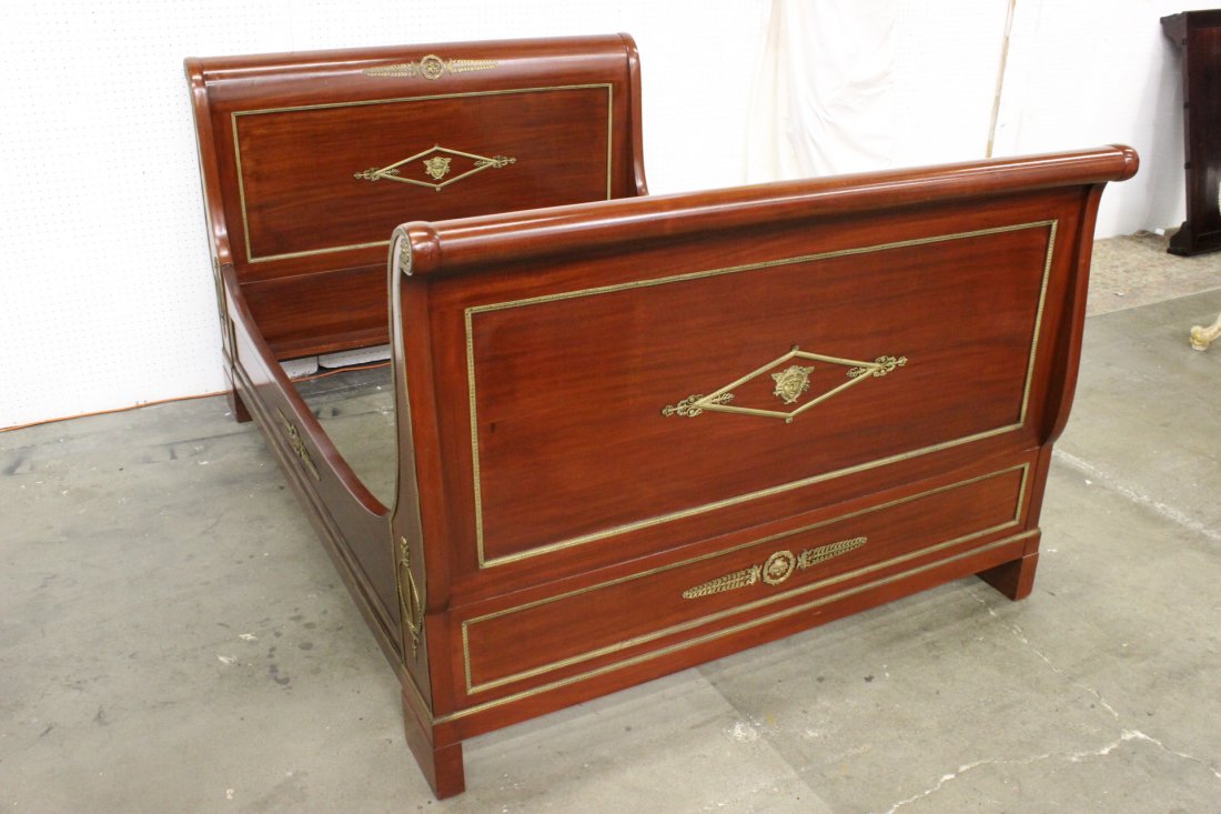 mahogany bed with fine P.E. Guerin bronze work (1 of 10)