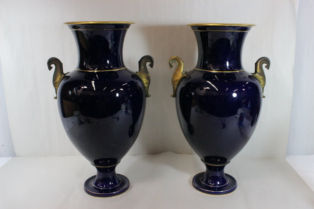 Pair 19th c. French Sevre's porcelain vases (1 of 9)