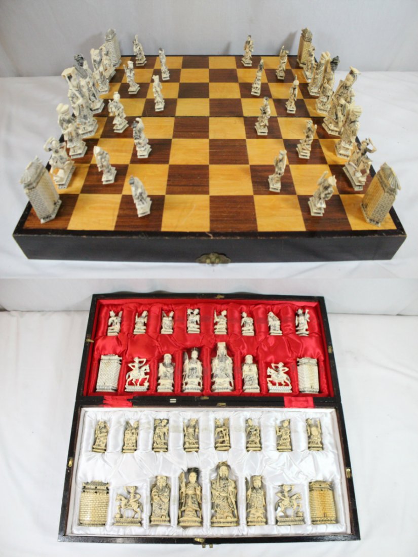 An important Chinese 19th c. carved chess set (1 of 10)