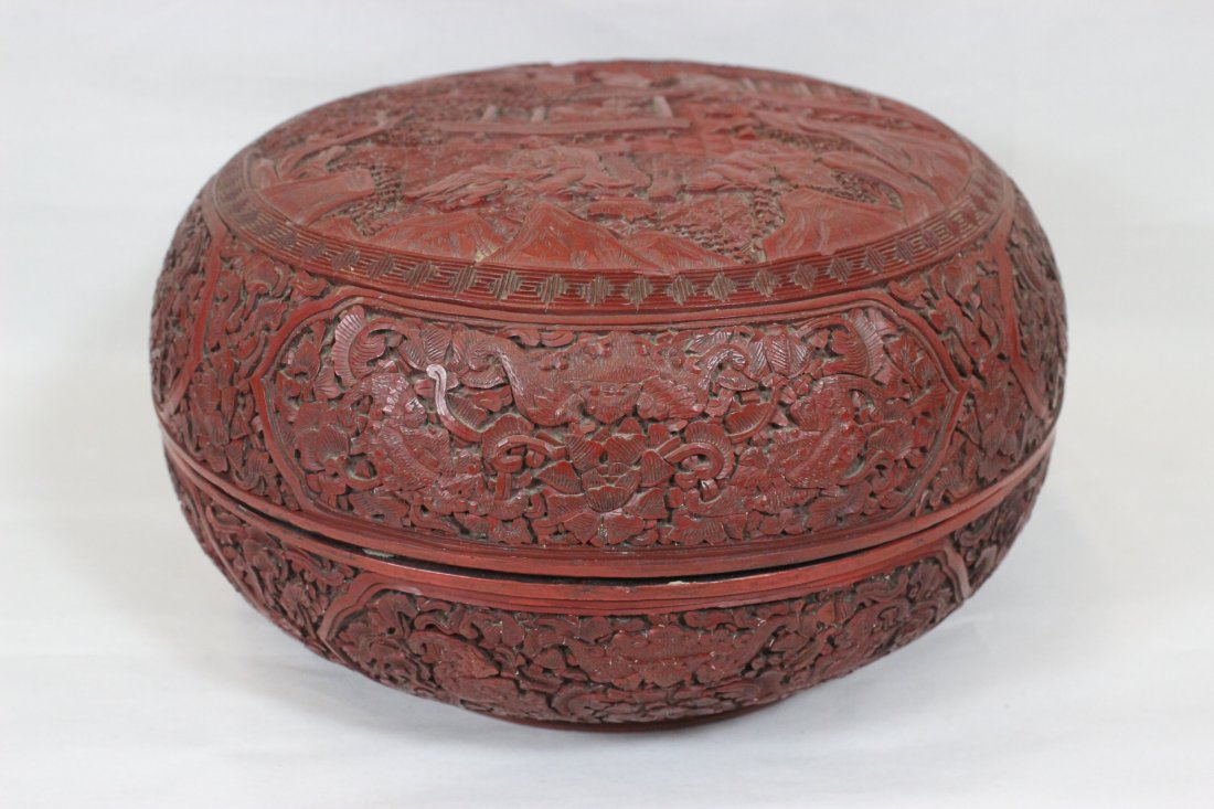 Chinese antique lacquer covered box (1 of 10)