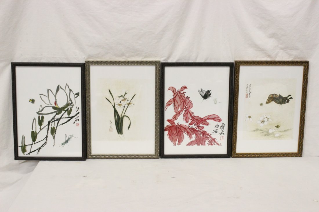 4 Chinese framed prints (1 of 10)