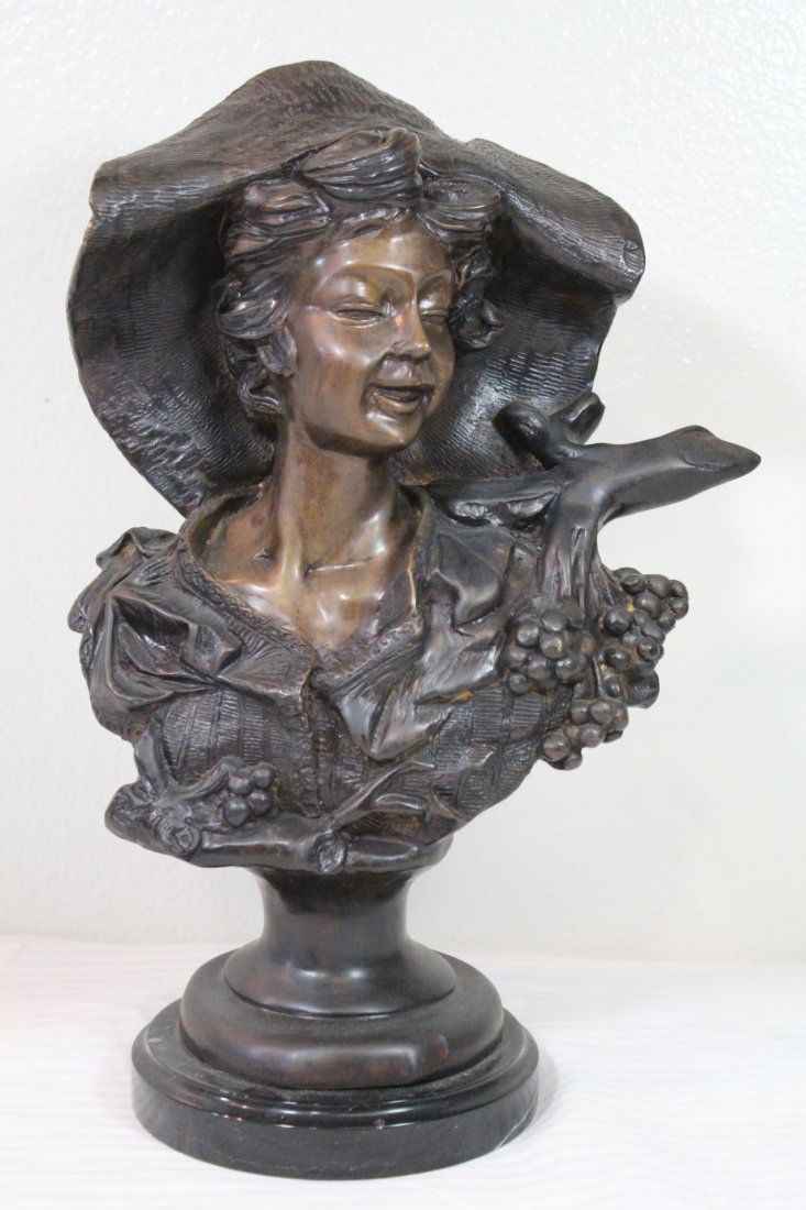 Bronze sculpture of lady's bust (1 of 9)