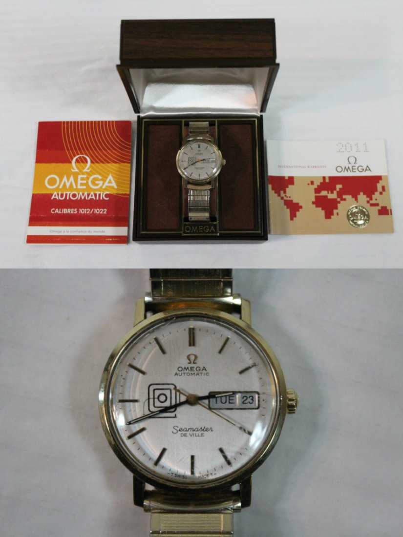 Man's 14K Omega automatic seamaster watch (1 of 10)