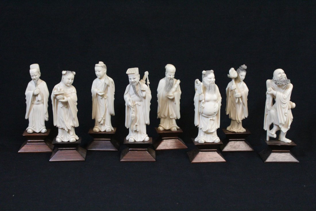 Finely carved antique ivory 8 immortal (1 of 10)