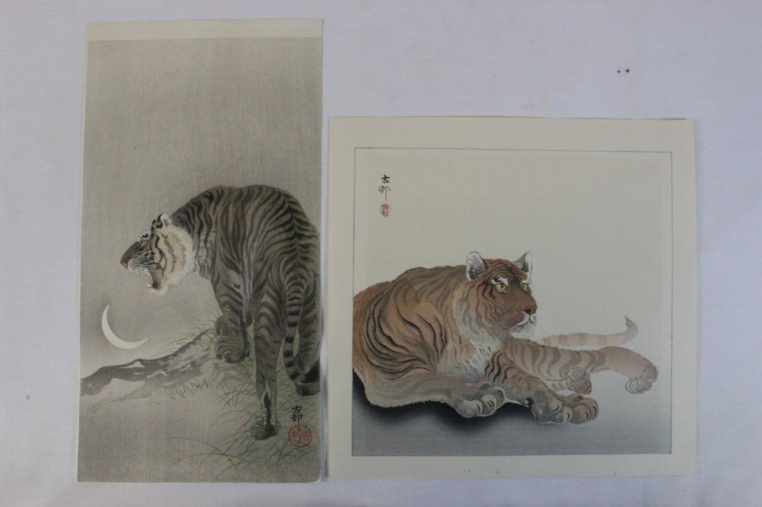 2 Japanese woodblock prints by Koson Ohara (1 of 10)