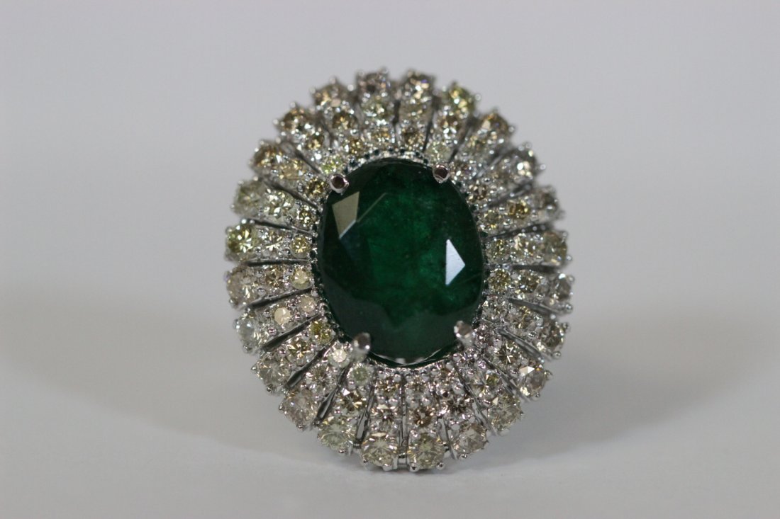 14K W/G emerald diamond ring (1 of 10)