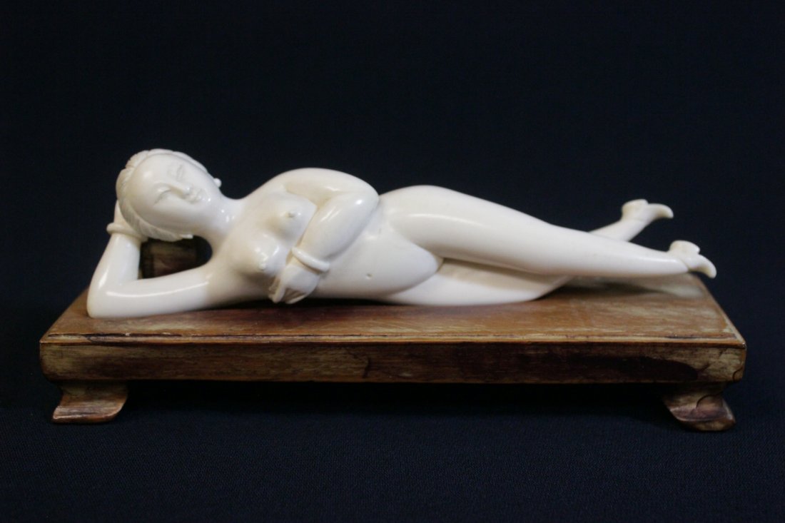 Chinese ivory carved doctor's lady (1 of 9)