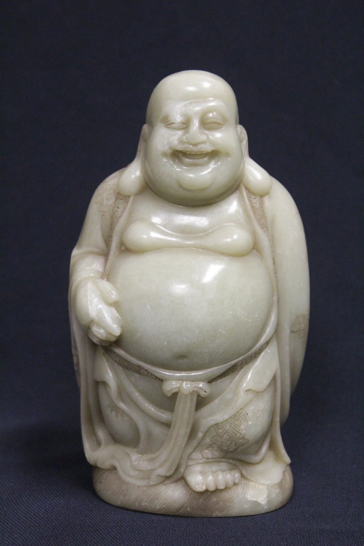 Fine shoushan stone carved standing Buddha (1 of 10)