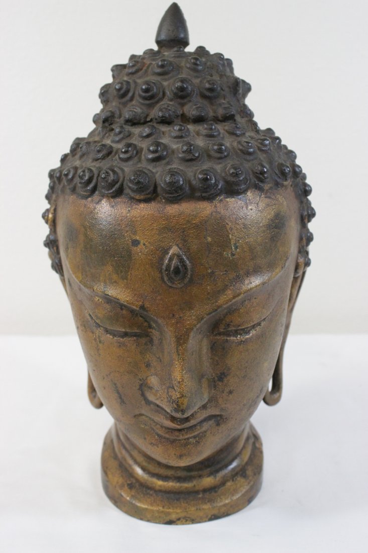 Chinese bronze Buddha head (1 of 8)