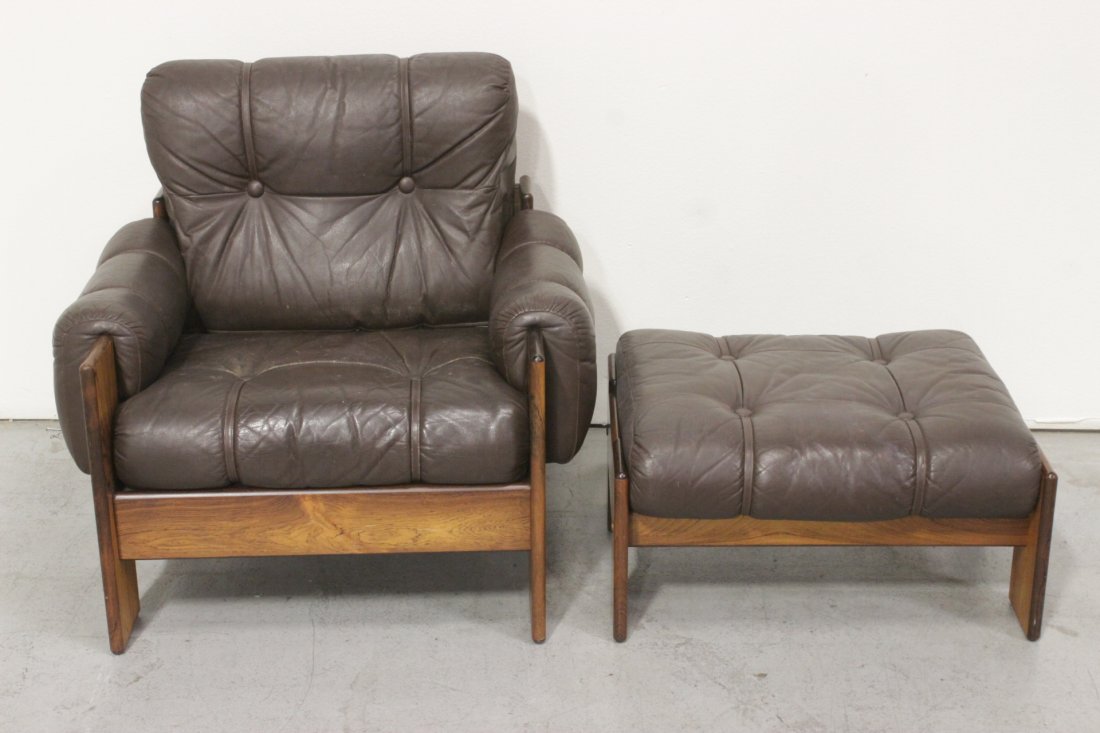 50's leather armchair &ottoman by Kalustekiila, Finland (1 of 9)