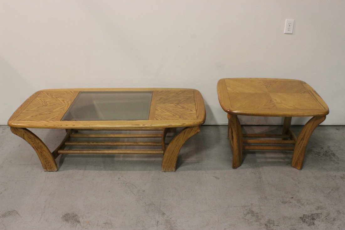 Modern style solid  oak coffee table and lamp table (1 of 10)