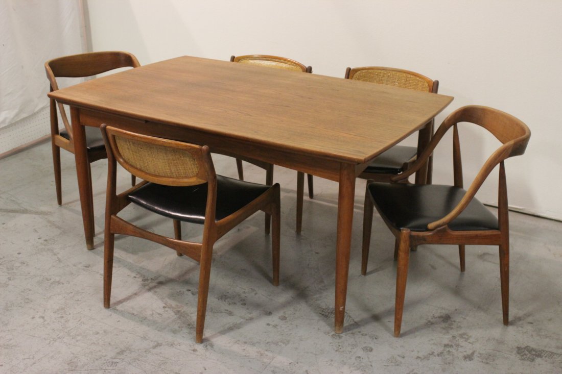 50's teak wood dining table and 5 chairs (1 of 10)
