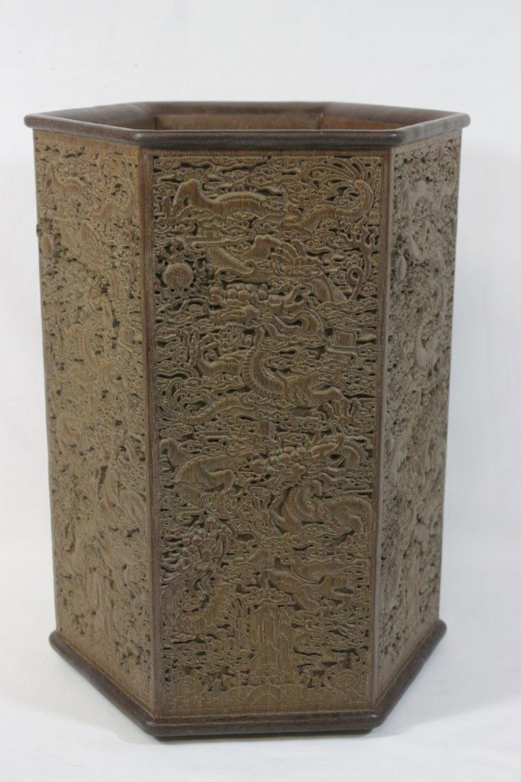 A large Chinese bamboo brush holder (1 of 9)