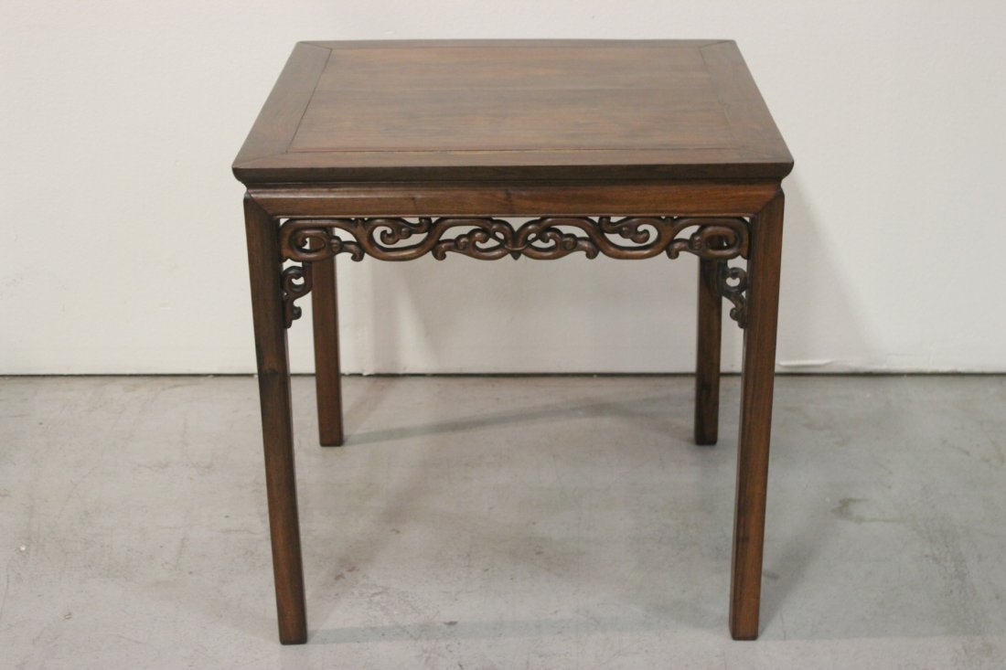 A fine Chinese rosewood square center table (1 of 10)