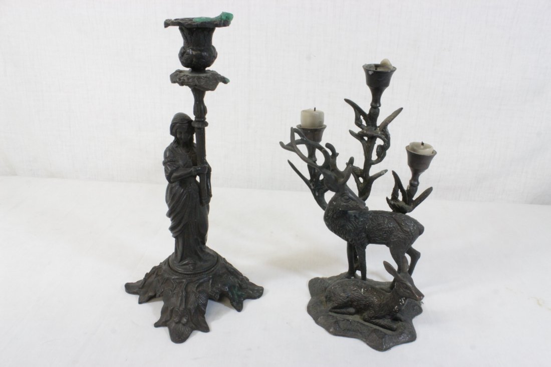 2 bronze candle holders (1 of 9)