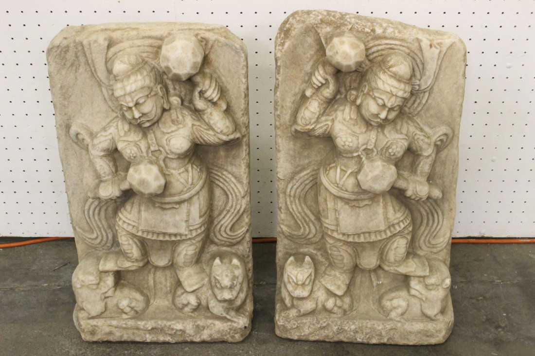 Pair marble carved plaque (1 of 8)
