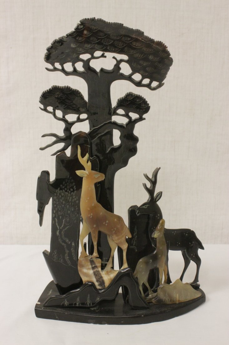 Chinese horn carved table ornament (1 of 10)