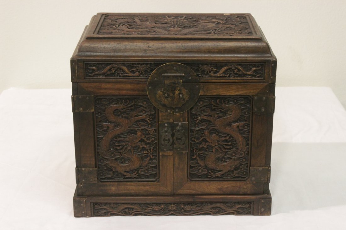 Chinese huanghuali miniature chest (1 of 10)