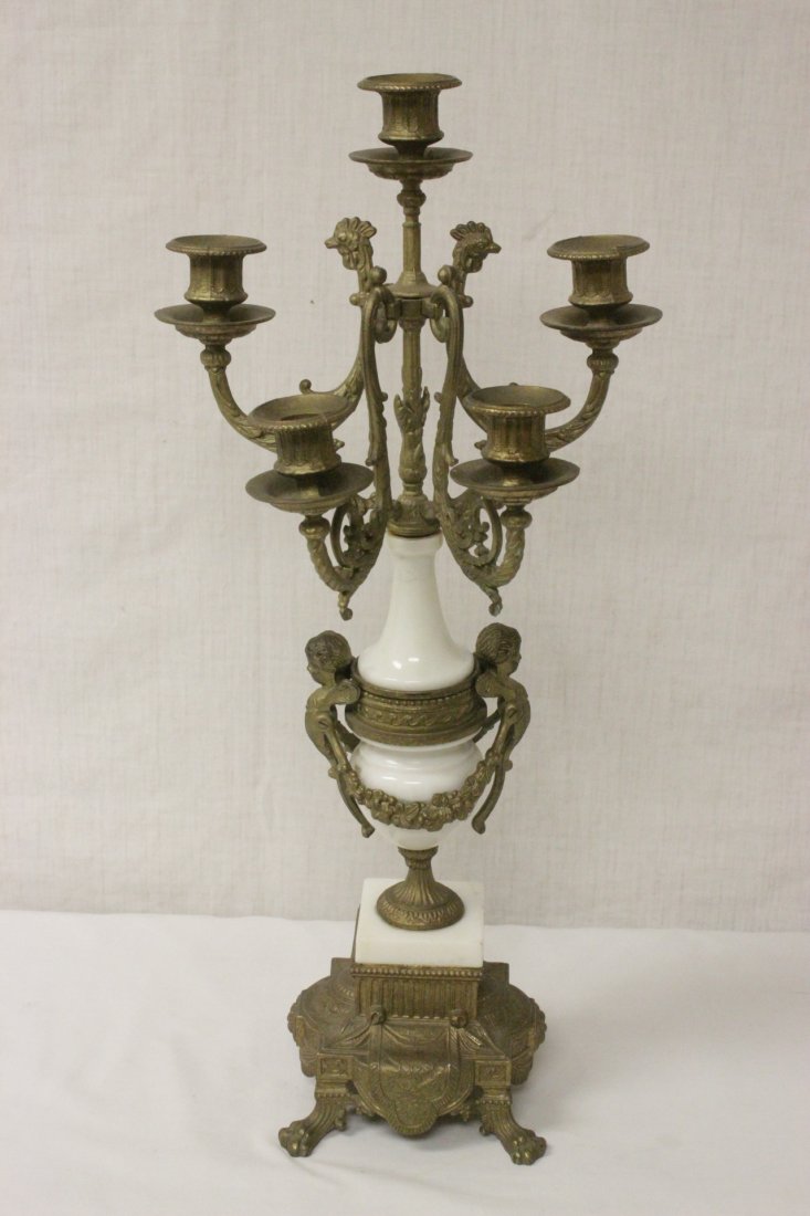 A 20th century bronze and porcelain candelabra (1 of 9)