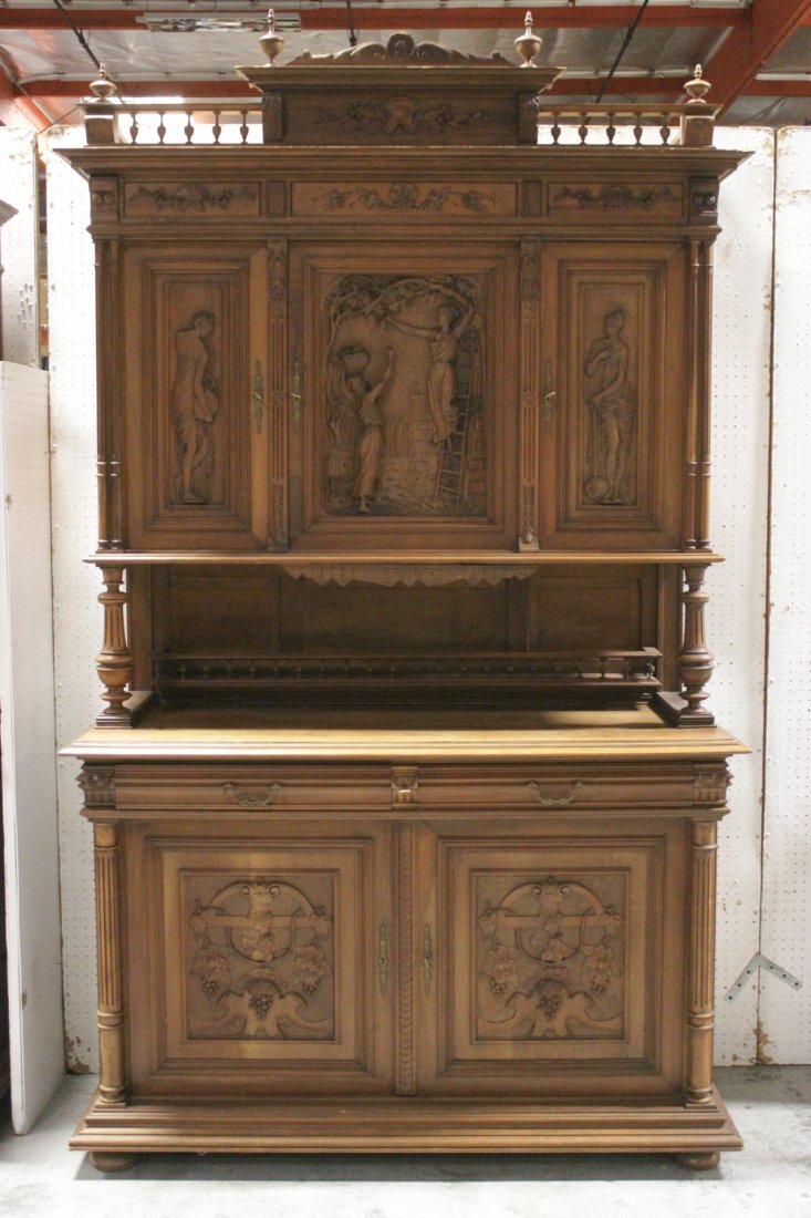 19th century French walnut hunter cabinet (1 of 10)