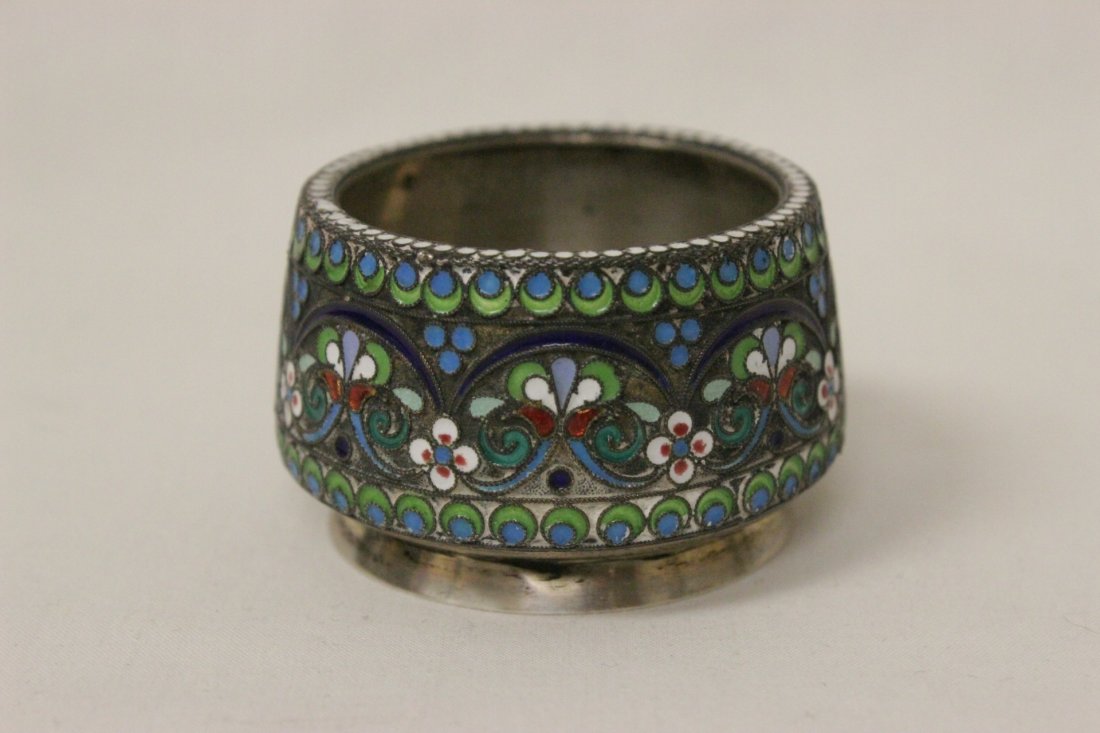 Russian 88 enamel silver master salt, wt. 42gm (1 of 9)