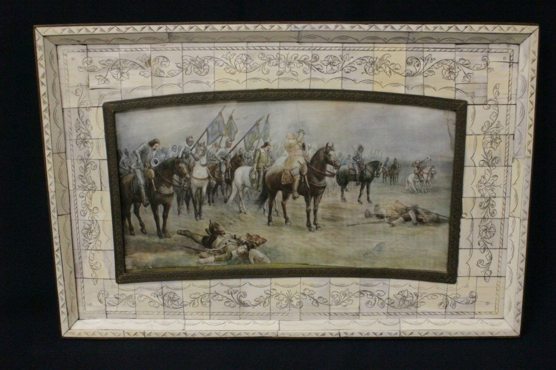Important painting on large ivory plaque (1 of 10)