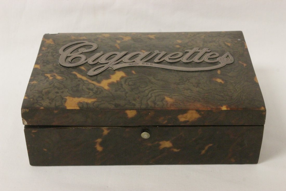19th c. English sterling & tortoise shell box (1 of 10)