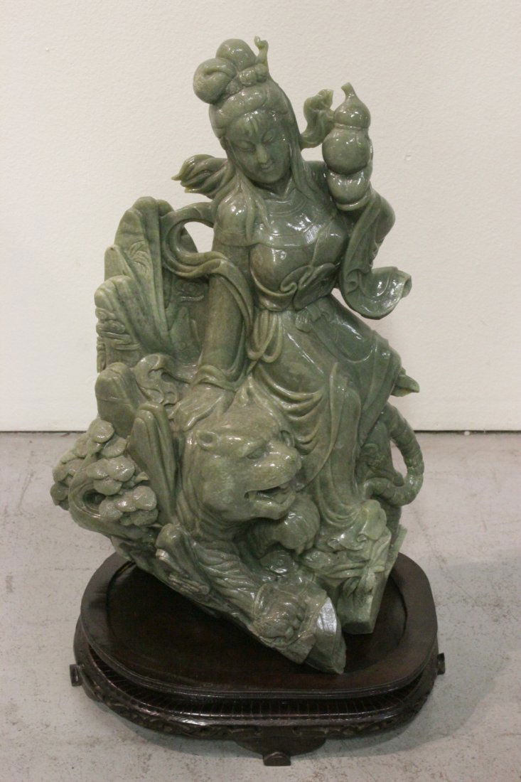 A massive Chinese green jadeite carving (1 of 10)