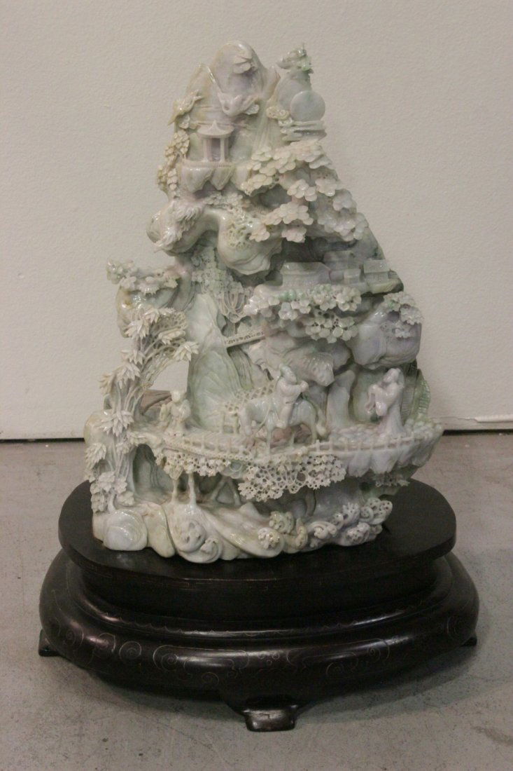 Chinese massive apple green jadeite carving (1 of 10)
