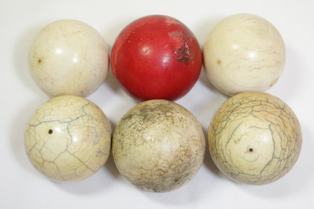6 antique ivory carved balls: 6 antique ivory carved balls (some ball have hole), 2.05"dia(2), 2"dia(4) , NO INTERNATIONAL SHIPPING OF IVORY