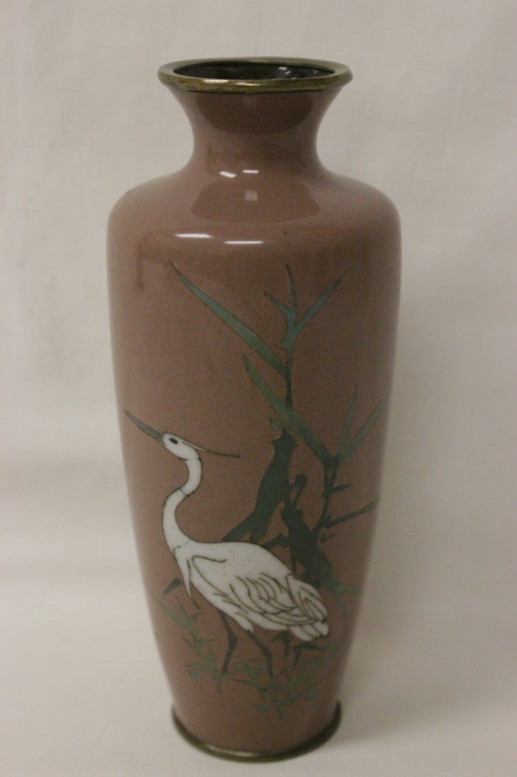 Japanese cloisonne vase, signed (1 of 9)