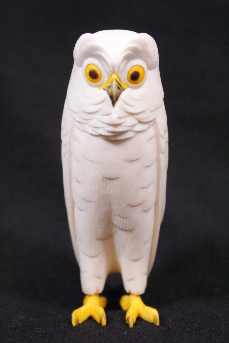 Chinese ivory carved owl (1 of 10)
