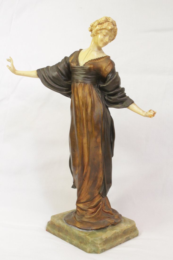 art deco bronze and ivory sculpture by Paul Philippe (1 of 10)