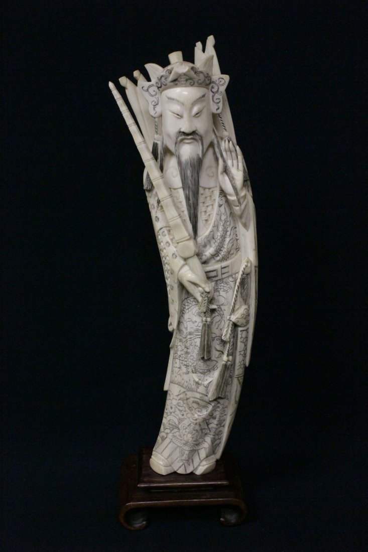 Ivory carved Daoism immortal: Ivory carved Daoism immortal, 12.4"H , NO INTERNATIONAL SHIPPING OF IVORY
