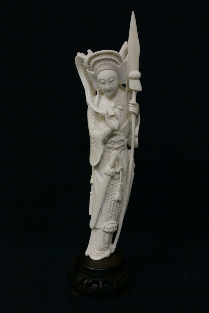 Chinese ivory carved warrior (1 of 10)
