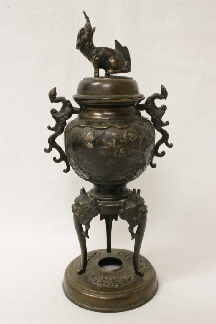 Japanese 19th century bronze covered vase (1 of 10)