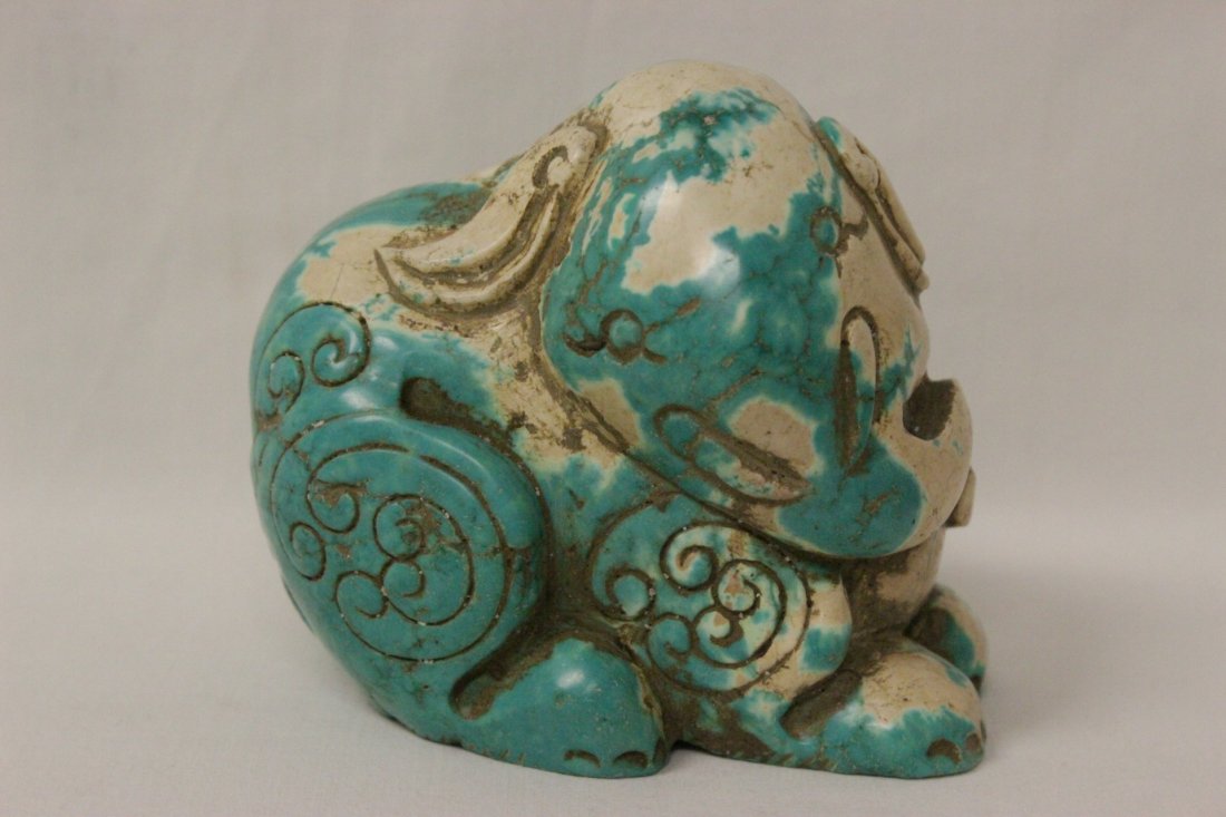 Turquoise like stone carved elephant (1 of 7)