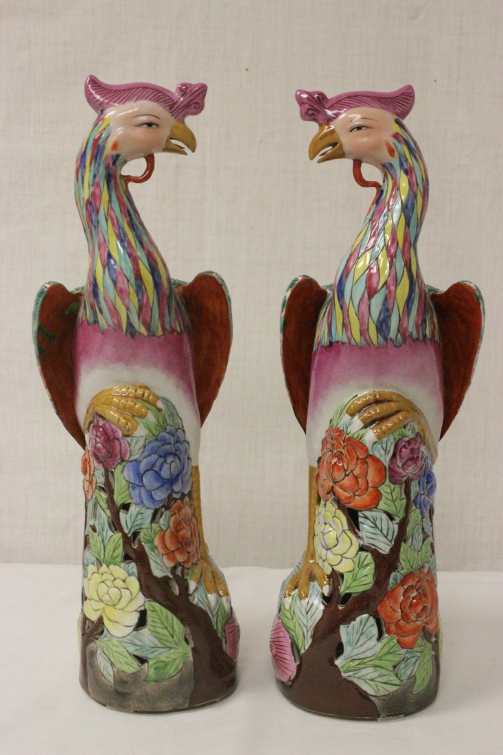 Pair famille rose porcelain phoenix (1 of 9)