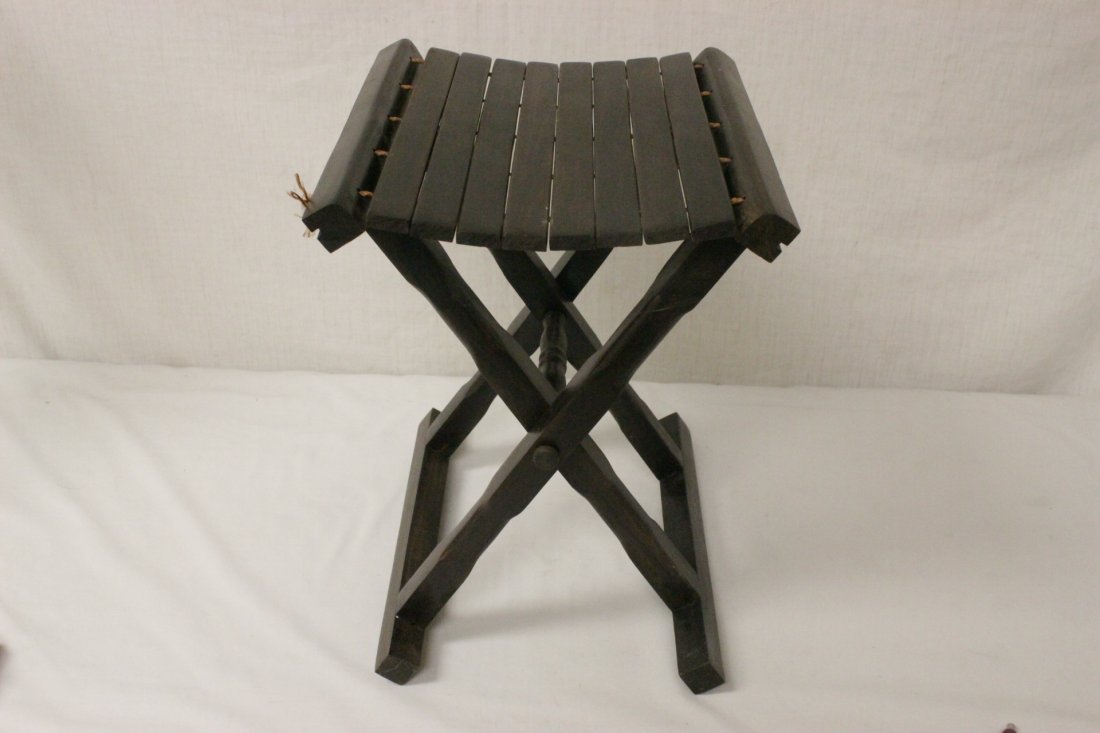 Unusual Chinese zitan wood folding stool (1 of 8)