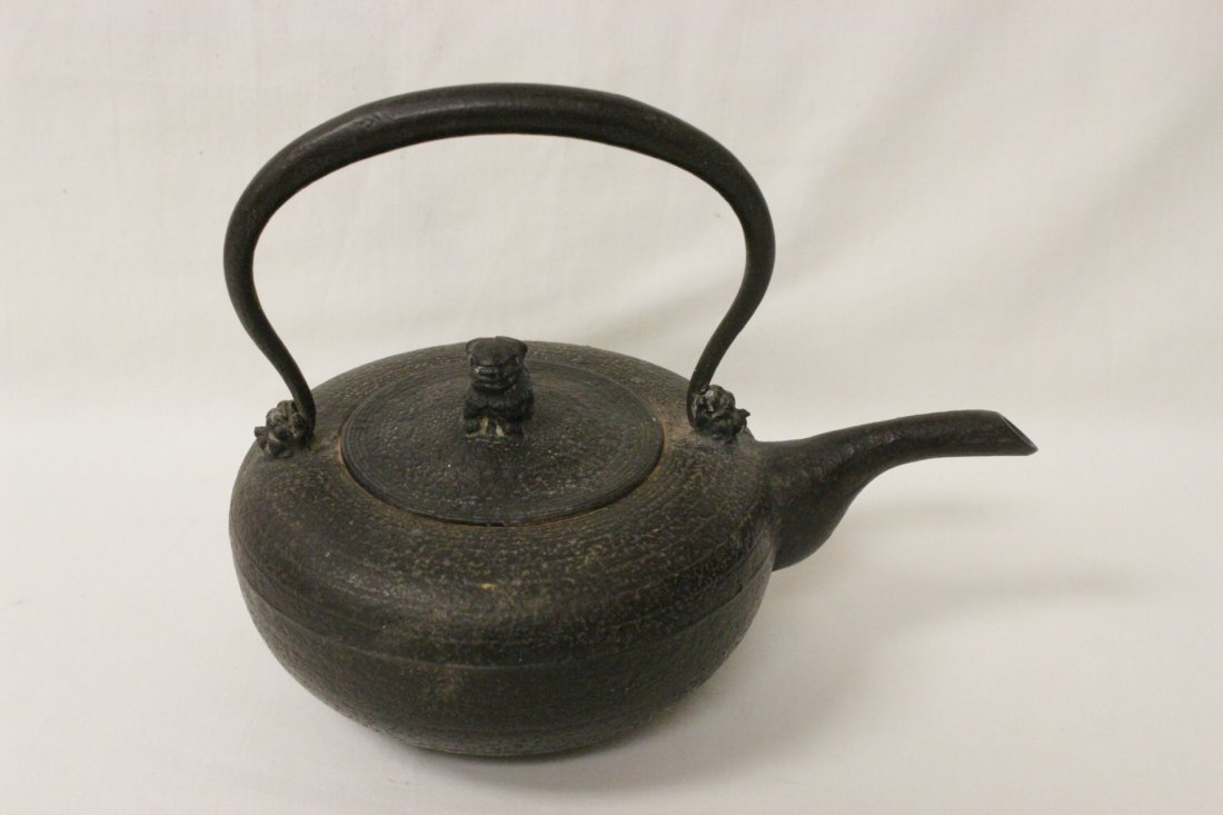 Japanese 18th/19th c. bronze teapot, signed (1 of 10)