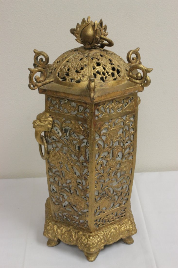 Chinese gilt metal lantern (1 of 10)