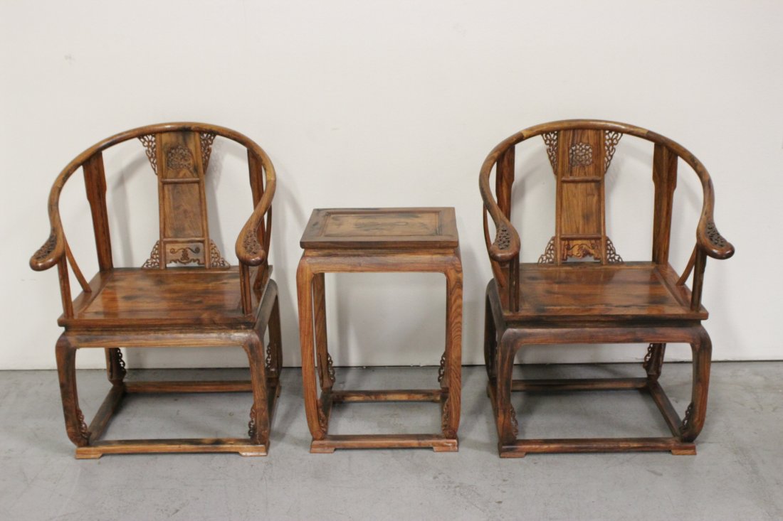 3 pc Chinese huanghuali wood furniture