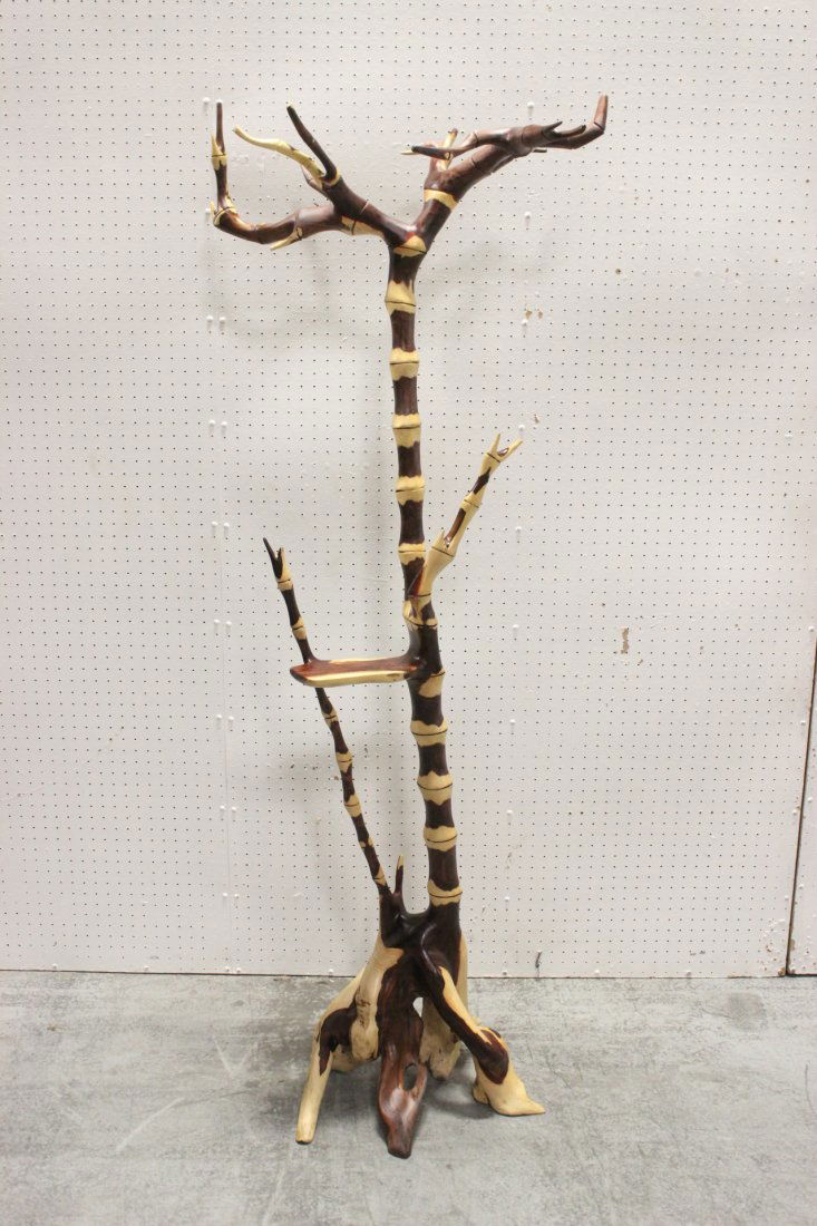 Rare Chinese natural zitan wood carved coat hanger (1 of 10)