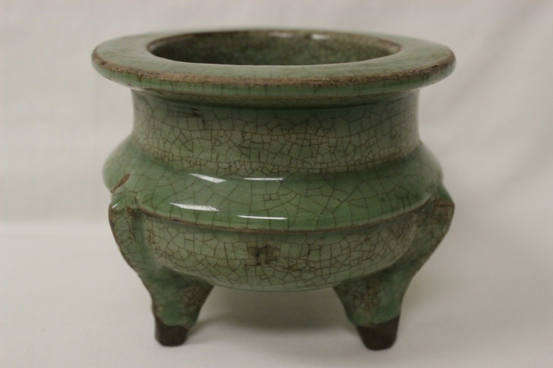 Song style celadon footed censer (1 of 9)